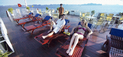 Relaxing on sundeck