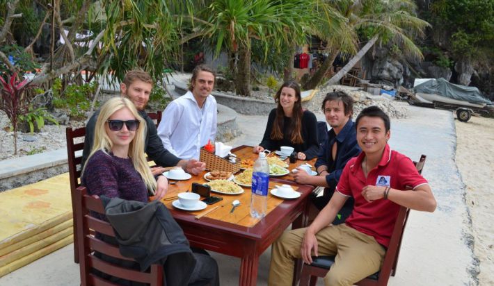 Meal on island