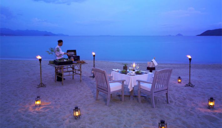 Dinner on beach
